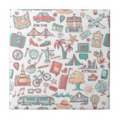 Touristisches Pastellmuster Fliese (Vorderseite)