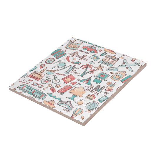 Touristisches Pastellmuster Fliese (Seite)