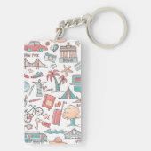 Touristisches Pastellmuster Schlüsselanhänger (Rückseite)