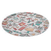 Touristisches Pastellmuster Schneidebrett (Ecke)