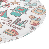 Touristisches Pastellmuster Schneidebrett (Ecke)