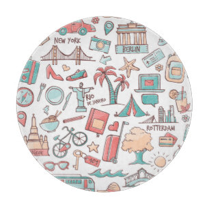 Touristisches Pastellmuster Schneidebrett