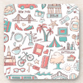 Touristisches Pastellmuster Untersetzer (Vorderseite)