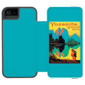 Touristisches Plakat - Yosemite Nationalpark, CA Incipio iPhone Geldbeutel-Hülle (Folio Geöffnet)