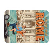 Tourists on Vespa in Rome Italy Postcard Magnet (Horizontal)