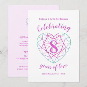 Tourmalin-Jubiläum 8 Jahre Liebes-Einladungen Einladung