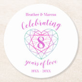 Tourmaline 8 Jahre Liebe Jubiläum Untersetzer (Vorderseite)