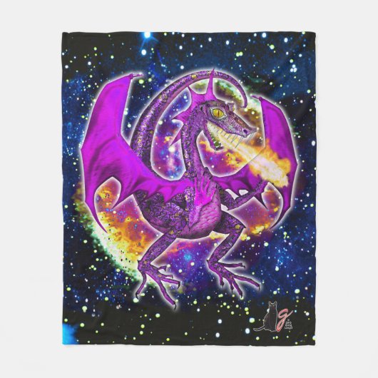 Tourmaline Cosmic Dragon Fleecedecke (Vorderseite)