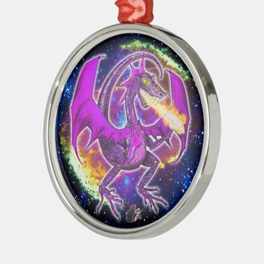 Tourmaline Cosmic Dragon Ornament (Links)