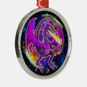 Tourmaline Cosmic Dragon Ornament Aus Metall (Rechts)