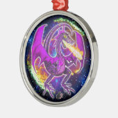 Tourmaline Cosmic Dragon Ornament Aus Metall (Links)