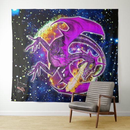 Tourmaline Cosmic Dragon Wandteppich (Beispiel (Horizontal))