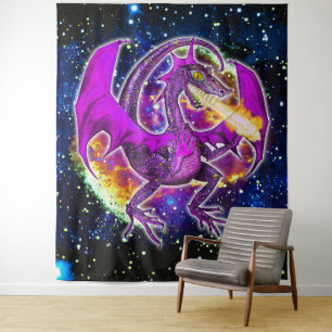 Tourmaline Cosmic Dragon Wandteppich