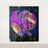 Tourmaline Cosmic Dragon Wandteppich (Vorderseite)