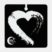 Tourmaline Moon Heart Car Ornament (Rückseite)