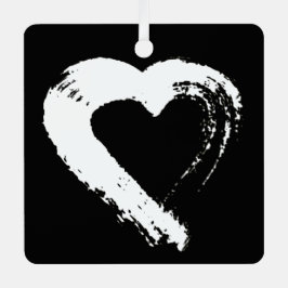 Tourmaline Moon Heart Car Ornament Aus Metall