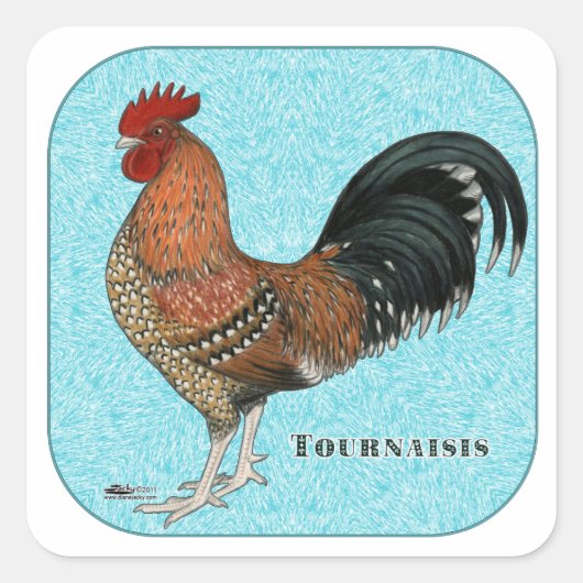 Tournaisis Rooster Quadratischer Aufkleber (Vorderseite)