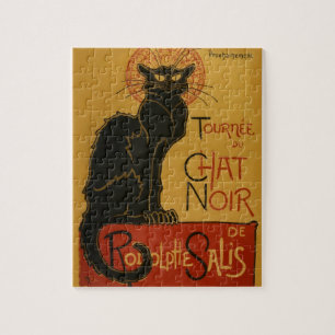 Tournee-Chat Noir Black Cat Vintage Illustration Puzzle