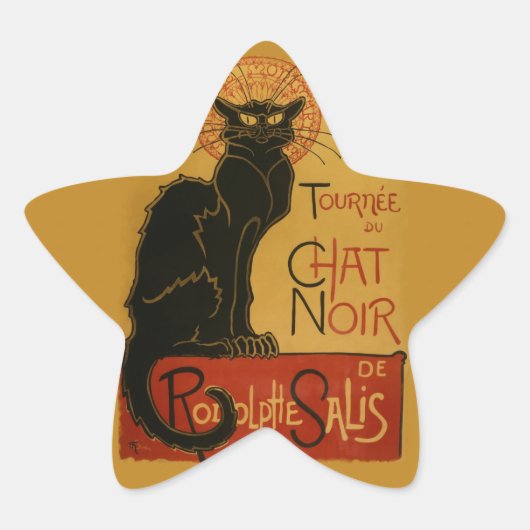 Tournee de Chat Noir Black Cat Stern-Aufkleber (Vorderseite)