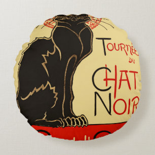 Tournée du Chat Noir Art Nouveau Rundes Kissen