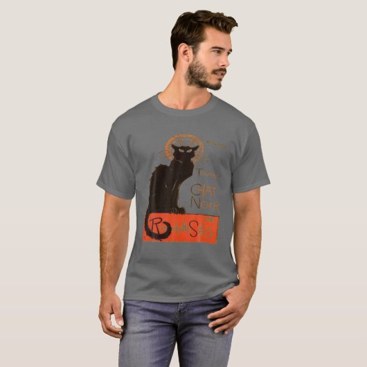 Tournee Du Chat Noir Paris Distressed Vector T-Shirt (Vorne ganz)