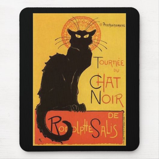 Tournée du Chat Noir, Steinlen schwarze Katze Mousepad (Vorne)