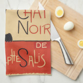 Tournee du Chat Noir Vintag Black Cat Art Nouveau Geschirrtuch (Viertel Falte)