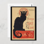Tournee du Chat Noir Vintag Black Cat Art Nouveau Postkarte (Vorne/Hinten)