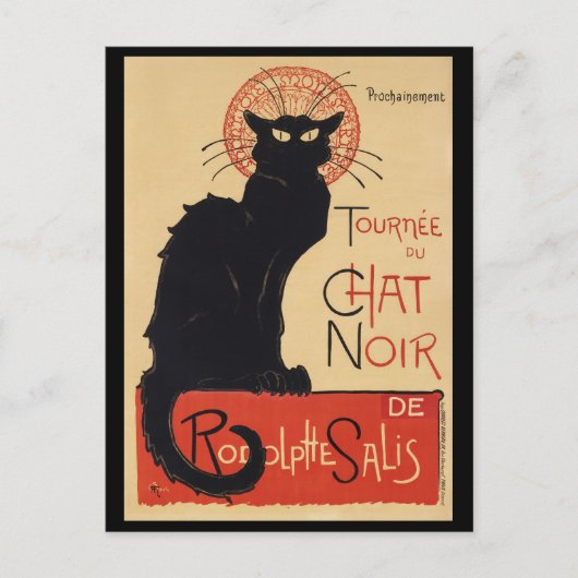 Tournee du Chat Noir Vintag Black Cat Art Nouveau Postkarte (Vorderseite)