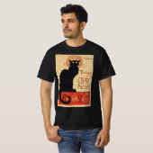 Tournee du Chat Noir Vintag Black Cat Art Nouveau T-Shirt (Vorne ganz)