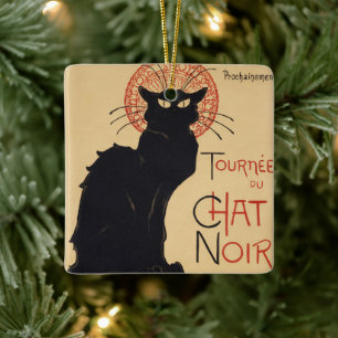 Tournee du Chat Noir Vintage Black Cat Art Nouveau Keramikornament