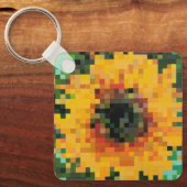 Tournesol lumineux sur fond vert schlüsselanhänger (Vorderseite)