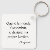 Tournesol lumineux sur fond vert schlüsselanhänger (Rückseite)