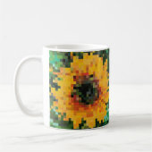 Tournesol Pixel Art Floral Lumineux Kaffeetasse (Links)