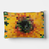 Tournesol Pixel Art Floral Lumineux Zubehörtasche (Rückseite)