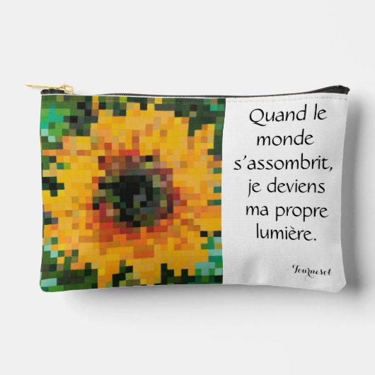 Tournesol Pixel Art Floral Lumineux Zubehörtasche (Vorderseite)