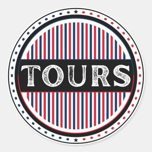 Tours City Pride Emblem – French Identity Runder Aufkleber (Vorderseite)