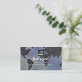 Tours World Map Blue Visitenkarte (Stehend Vorderseite)