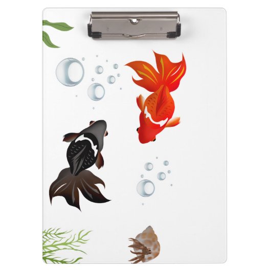 Tow cute koi fish play in water klemmbrett (Vorderseite)