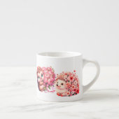  Tow cuteRomantic Floral Hedgehog Duo Illustration Espressotasse (Rechts)