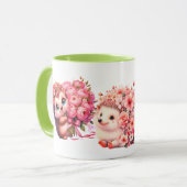  Tow cuteRomantic Floral Hedgehog Duo Illustration Tasse (Vorderseite Links)