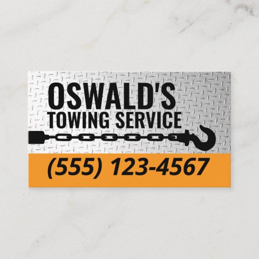 Tow Service Company Beruflich Tow Hook Visitenkarte (Vorderseite)
