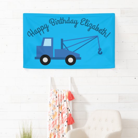 Tow Truck Birthday Party Banner (Insitu)