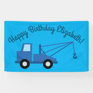Tow Truck Birthday Party Banner