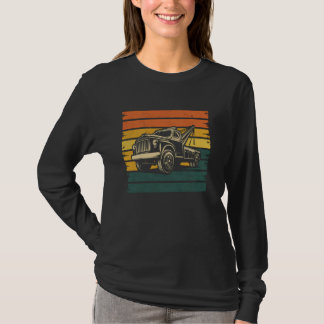 Tow Truck Driver Retro Vintage Sunset Design T-Shirt