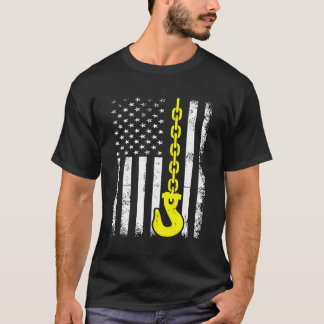 Tow Truck Driver US Flag Wrecker Trucker Amerikane T-Shirt