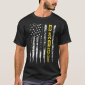 Tow Truck Driver Yellow Line Daddy US Flag T-Shirt (Vorderseite)