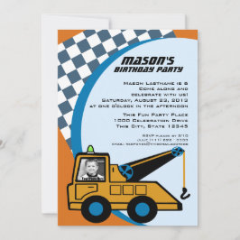 Tow Truck Geburtstag mit Foto Einladung