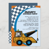 Tow Truck Geburtstag mit Foto Einladung (Vorne/Hinten)