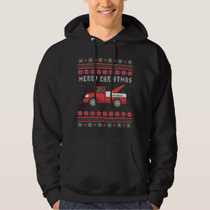Tow Truck Ugly Christmas Sweater Hoodie